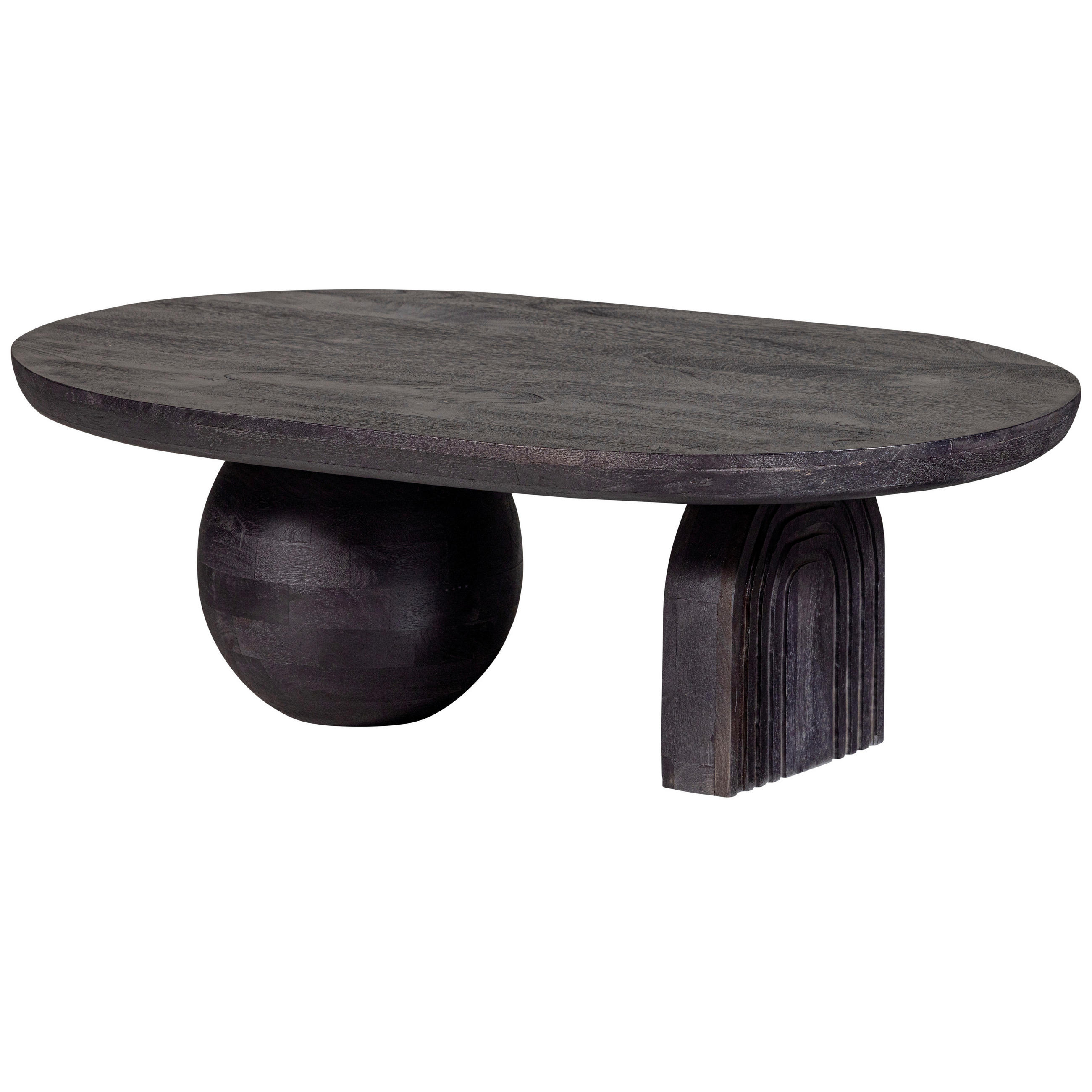 COUCHTISCH Steppe Mangoholz 110/72/38 cm oval Schwarz  - Schwarz, Design, Holz (110/72/38cm) - Livetastic