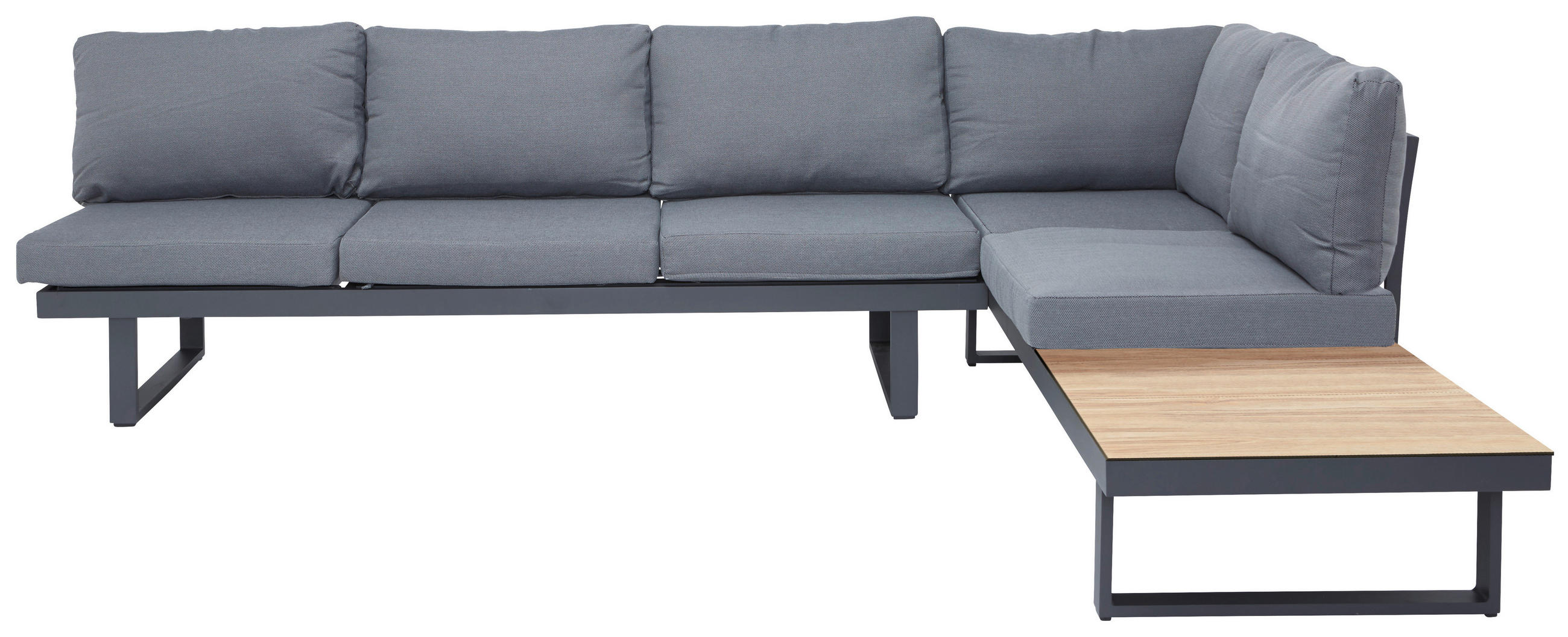 LOUNGE GARNITÚRA  285/210 cm   - sötétszürke/tíkfa, Modern, műanyag/textil (285/210cm) - Amatio