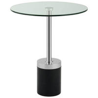 BEISTELLTISCH Metall, Glas, Stein 46/46/53 cm  - Silberfarben/Schwarz, Design, Glas/Stein (46/46/53cm) - Kayoom