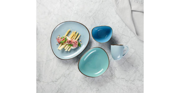 KOMBISERVICE Blau, Grün, Blaugrau AQUA SABBIA 24-teilig 6 Personen  - Blau/Blaugrau, Trend, Keramik - Novel