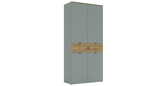 SCHUHSCHRANK 90/196/41 cm  - Schwarz/Eiche Artisan, MODERN, Holzwerkstoff/Metall (90/196/41cm) - Voleo