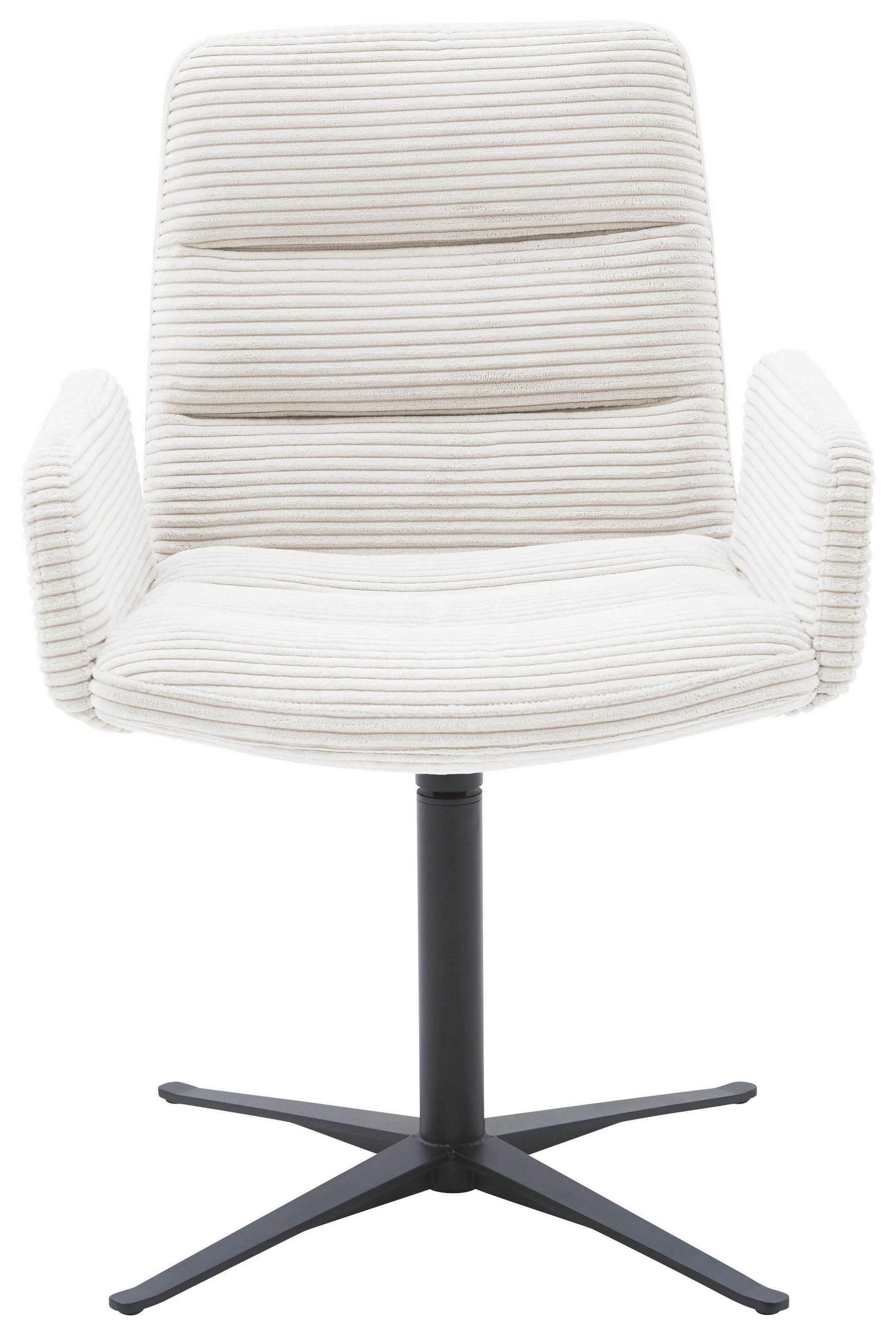 ARMLEHNSTUHL in Cord - Schwarz/Weiß, Design, Textil/Metall (61/88/66cm) - Dieter Knoll