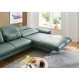 ECKSOFA Dieter Knoll Opal Echtleder  - Opal/Schwarz, Design, Leder/Metall (332/193cm) - Dieter Knoll