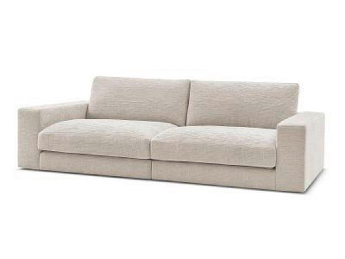 3-SITZER-SOFA LEONARD Struktur Beige  - Beige/Schwarz, MODERN, Kunststoff/Textil (234/109/77cm)