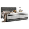 BOXSPRINGBETT 180/200 cm,  in Grau, Matratze, Topper, H3 + H3 = fest  - Schwarz/Grau, KONVENTIONELL, Holz/Textil (180/200cm) - Esposa