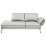 RÉCAMIERE in Echtleder Hellgrau  - Chromfarben/Hellgrau, Design, Leder/Metall (209/85-109/95-16cm) - Dieter Knoll