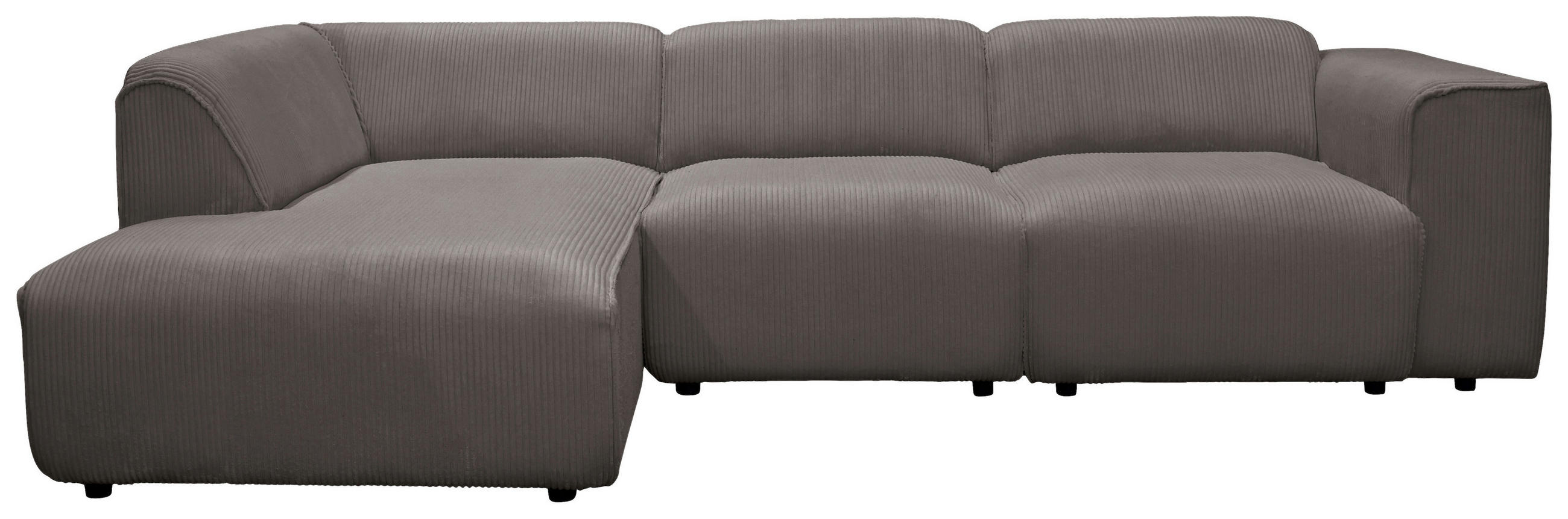 ECKSOFA ANTHONY Braun Cord  - Schwarz/Braun, Design, Kunststoff/Textil (163/275cm) - MID.YOU