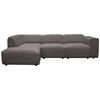 ECKSOFA ANTHONY in Cord Braun  163/275 cm  - Schwarz/Braun, Design, Kunststoff/Textil (163/275cm) - MID.YOU