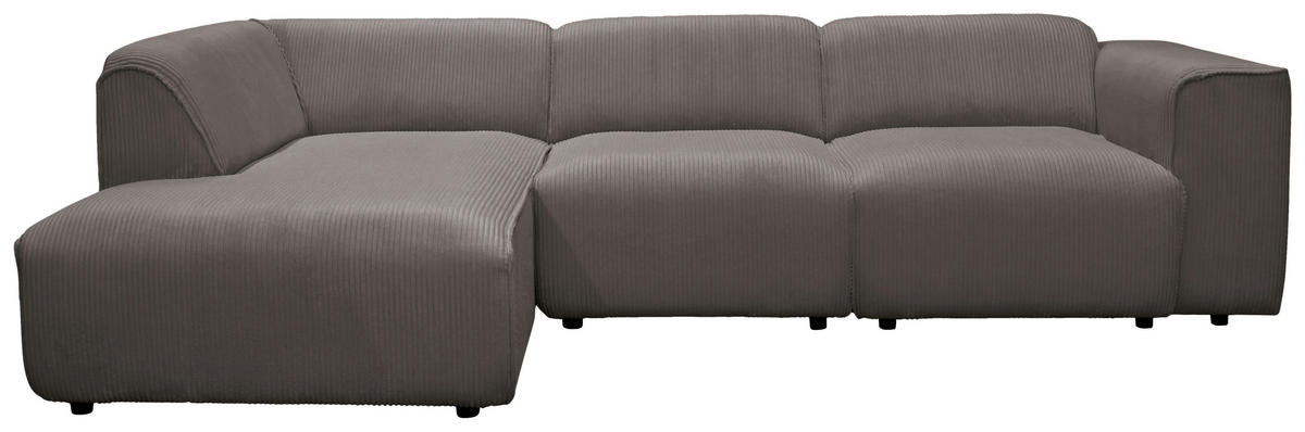 ECKSOFA ANTHONY Braun Cord  - Schwarz/Braun, Design, Kunststoff/Textil (163/275cm) - MID.YOU