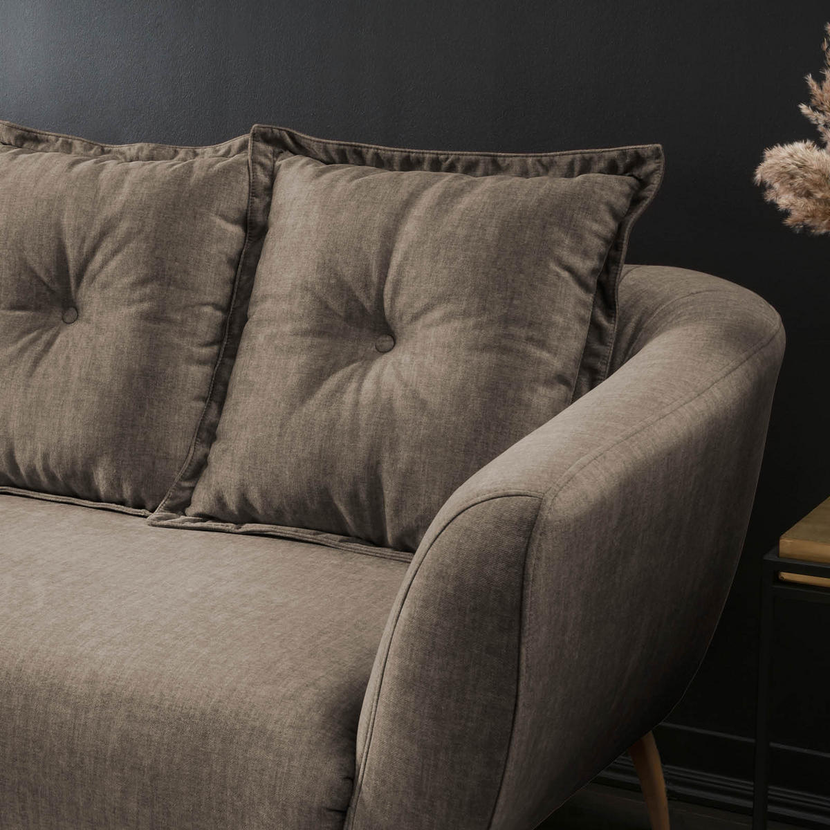 3-SITZER-SOFA in Velours Braun  - Buchefarben/Braun, Modern, Holz/Textil (236/94/103cm) - Livetastic