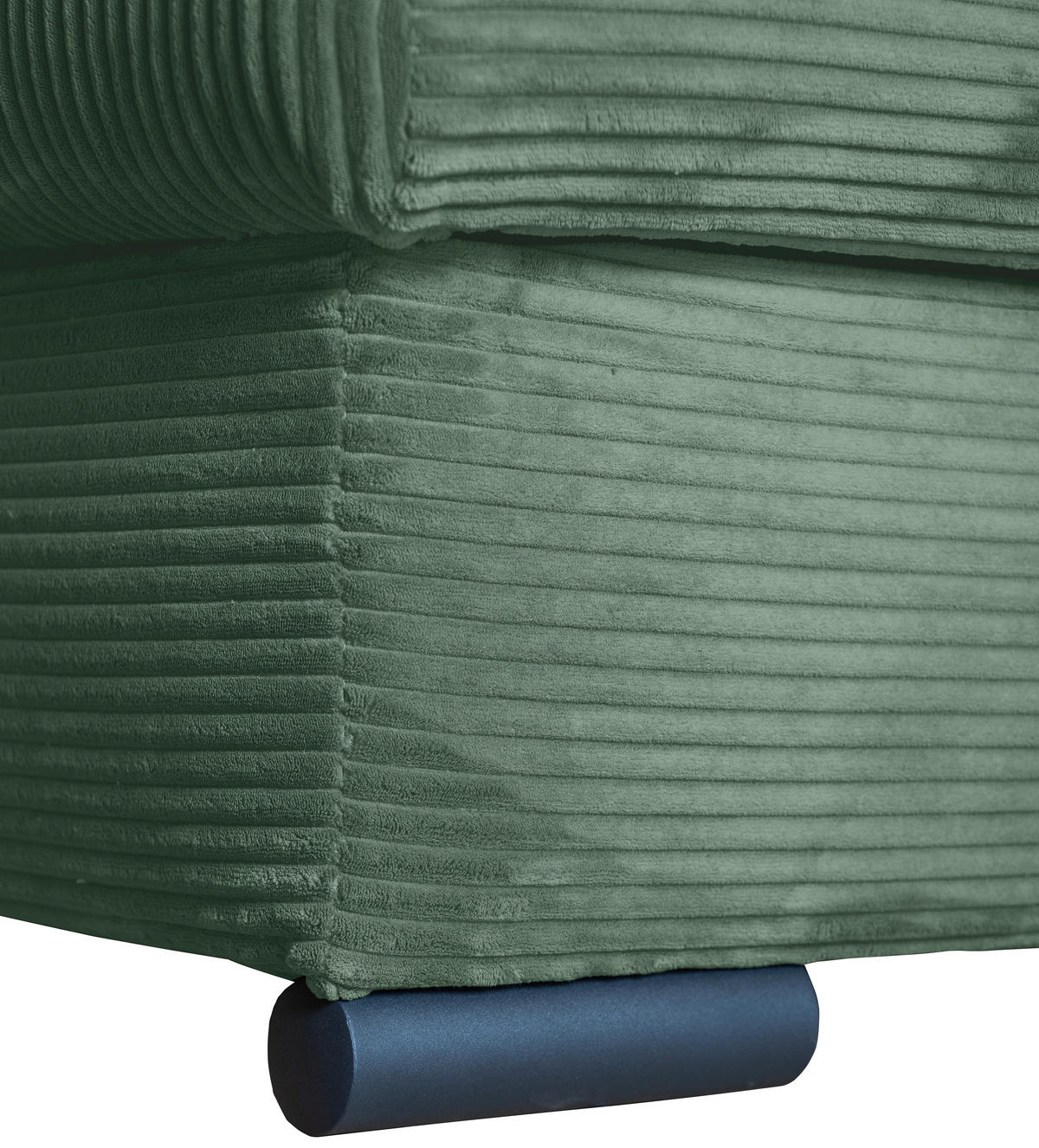 ECKSOFA in Cord Dunkelgrün  - Dunkelgrün/Schwarz, KONVENTIONELL, Textil/Metall (258/168cm) - Carryhome