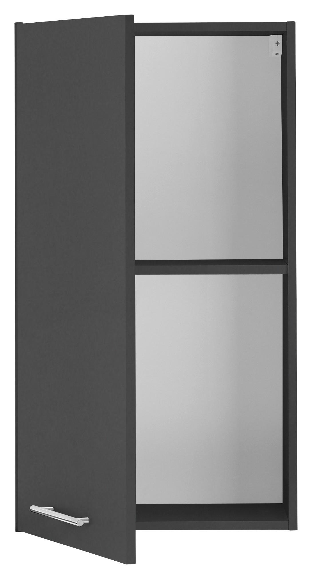 AUFSATZSCHRANK 50/90/31 cm  in  - Chromfarben/Anthrazit, Design, Holzwerkstoff/Metall (50/90/31cm)