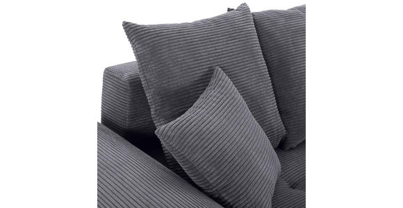 BIGSOFA in Cord Dunkelgrau  - Eichefarben/Dunkelgrau, KONVENTIONELL, Holz/Textil (270/72/109cm) - Carryhome