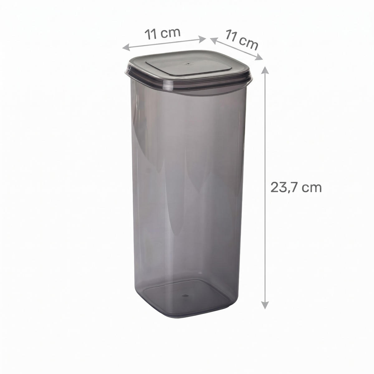 VORRATSDOSENSET 24-teilig  - Transparent/Anthrazit, Basics, Kunststoff (10/10/9,5cm) - P & B