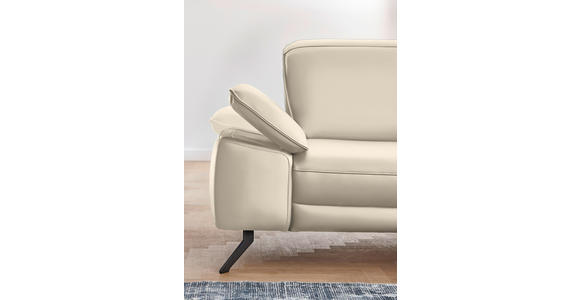 ECKSOFA in Echtleder Creme  - Creme/Schwarz, Design, Leder/Metall (328/193cm) - Dieter Knoll