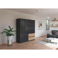 DREHTÜRENSCHRANK 181/197/54 cm 4-türig Grau, Eiche Artisan  - Eiche Artisan/Grau, MODERN, Holzwerkstoff (181/197/54cm) - Rauch Möbel