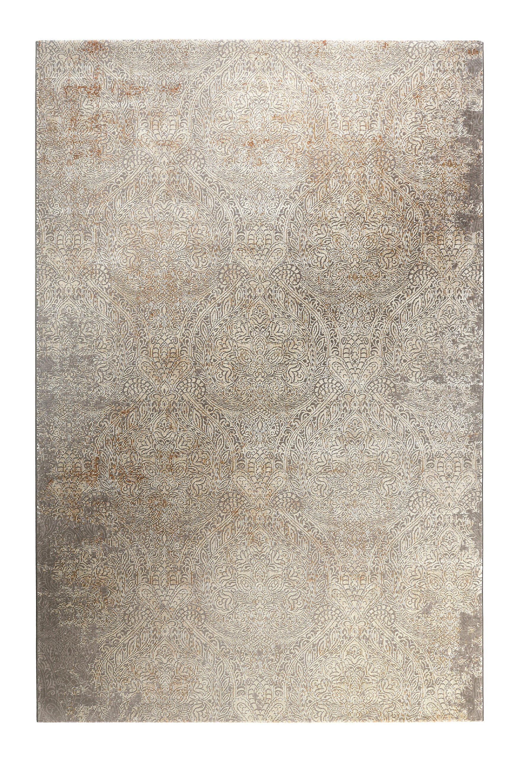 Wecon Home Vintage-Teppich Baroque Vintage Grau, Silber, Beige 133x200 cm