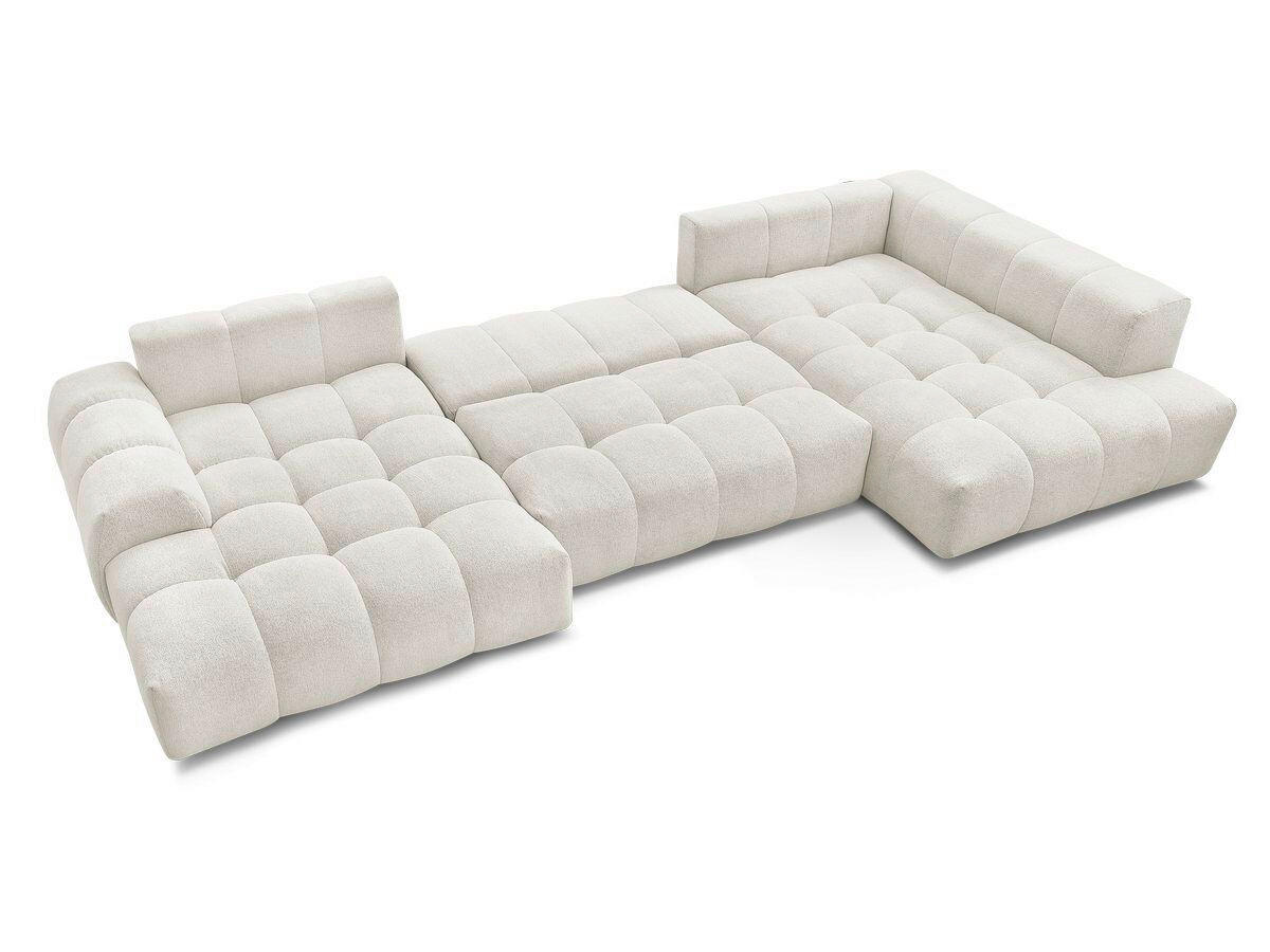 ECKSCHLAFSOFA EVEREST  mit Rücken echt, Armteil links, Armteil rechts Flachgewebe Weiß  - Schwarz/Weiß, MODERN, Kunststoff/Textil (423/212/90cm)