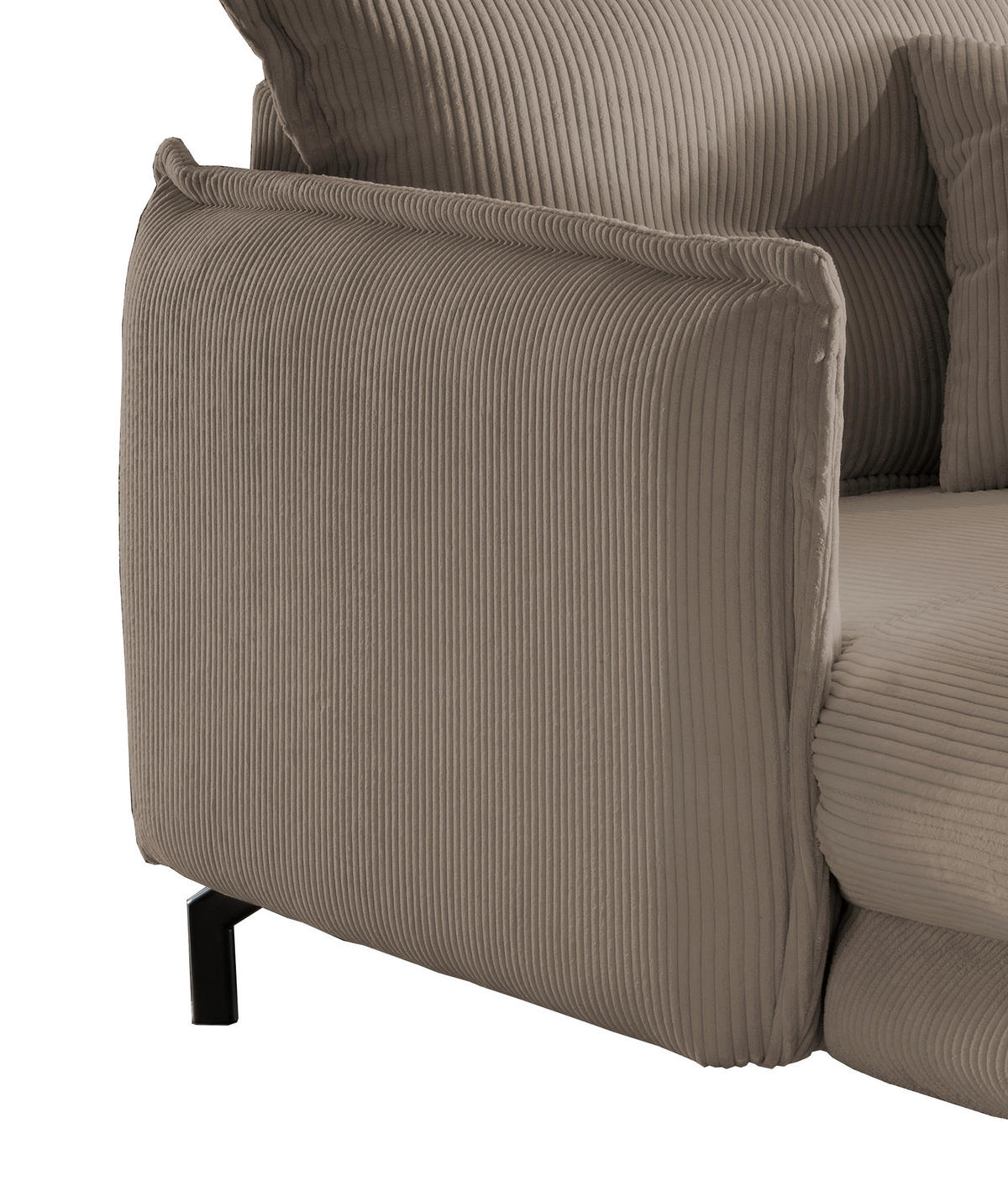 XXL-SESSEL in Cord Graubraun  - Graubraun/Schwarz, Modern, Textil/Metall (111/101/167cm) - Livetastic