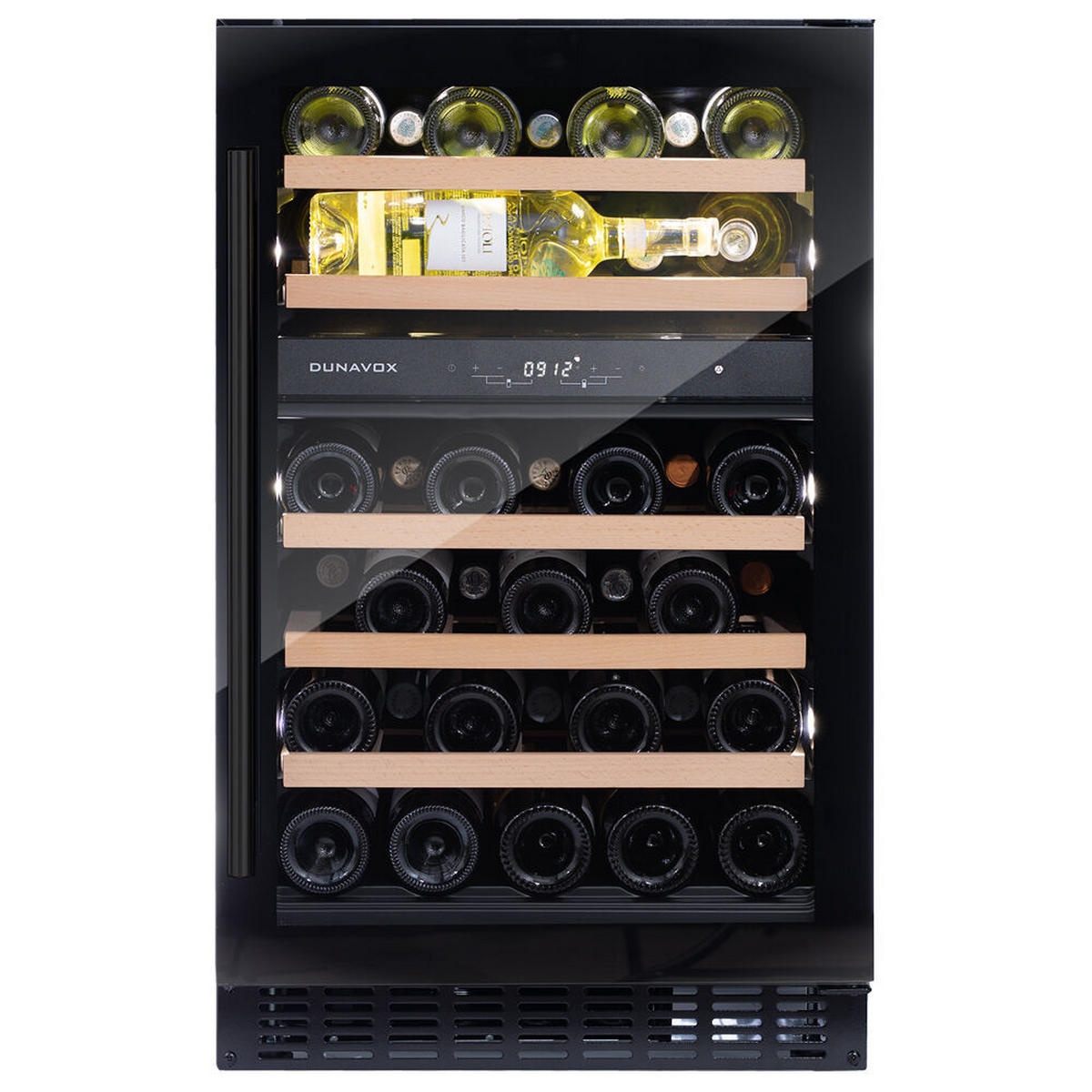 WEINKÜHLSCHRANK DAUF-38.100DB  - Schwarz, Basics, Glas/Holz (49,5/82/57,5cm)