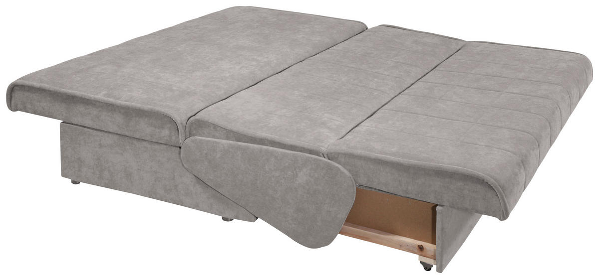 ZOFA S POSTELJNO FUNKCIJO,  siva tekstil  - siva/črna, Konvencionalno, tekstil (166/87/110cm) - Boxxx