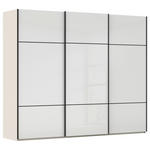 SCHWEBETÜRENSCHRANK  in Weiß, Champagner  - Champagner/Schwarz, KONVENTIONELL, Glas/Holzwerkstoff (242/223/68cm) - Novel