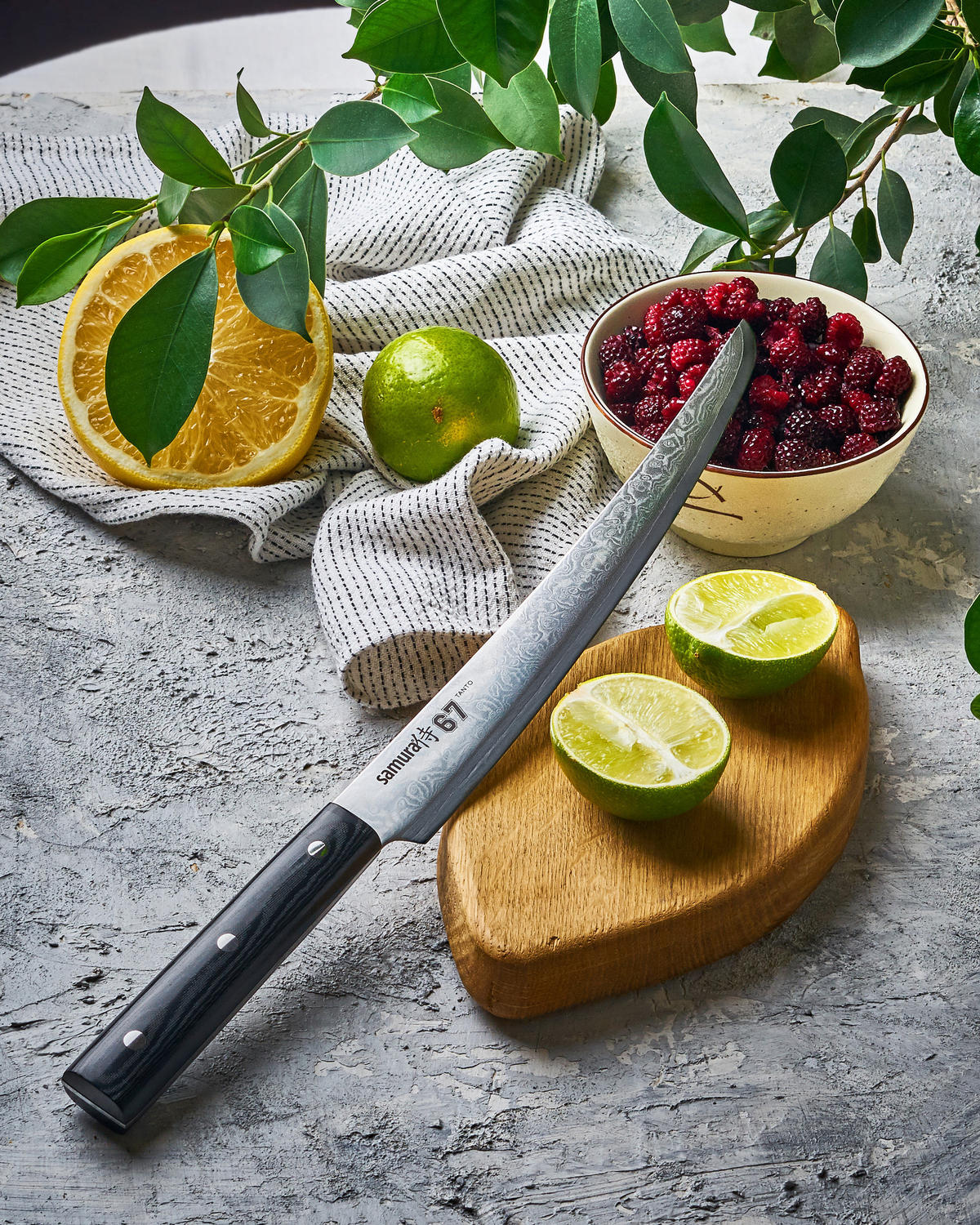 KUHINJSKI NOŽ  DAMASCU67 35.8/1.8/4 cm           nerjaveče jeklo - srebrne barve/črna, Basics, kovina/leseni material (35.8/1.8/4cm) - Samura
