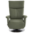 RELAXSESSEL in Leder Grün  - Edelstahlfarben/Grün, Design, Leder/Metall (78/112/85cm) - Cantus