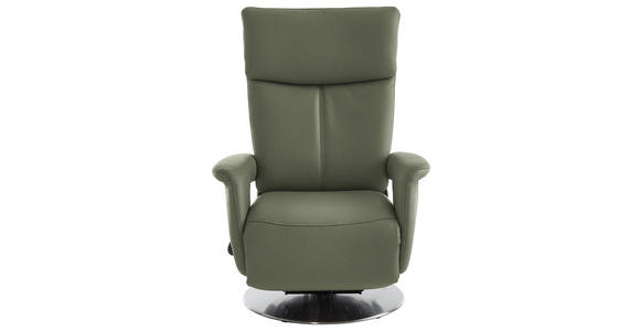 RELAXSESSEL in Leder Grün - Edelstahlfarben/Grün, Design, Leder/Metall (78/112/85cm) - Cantus