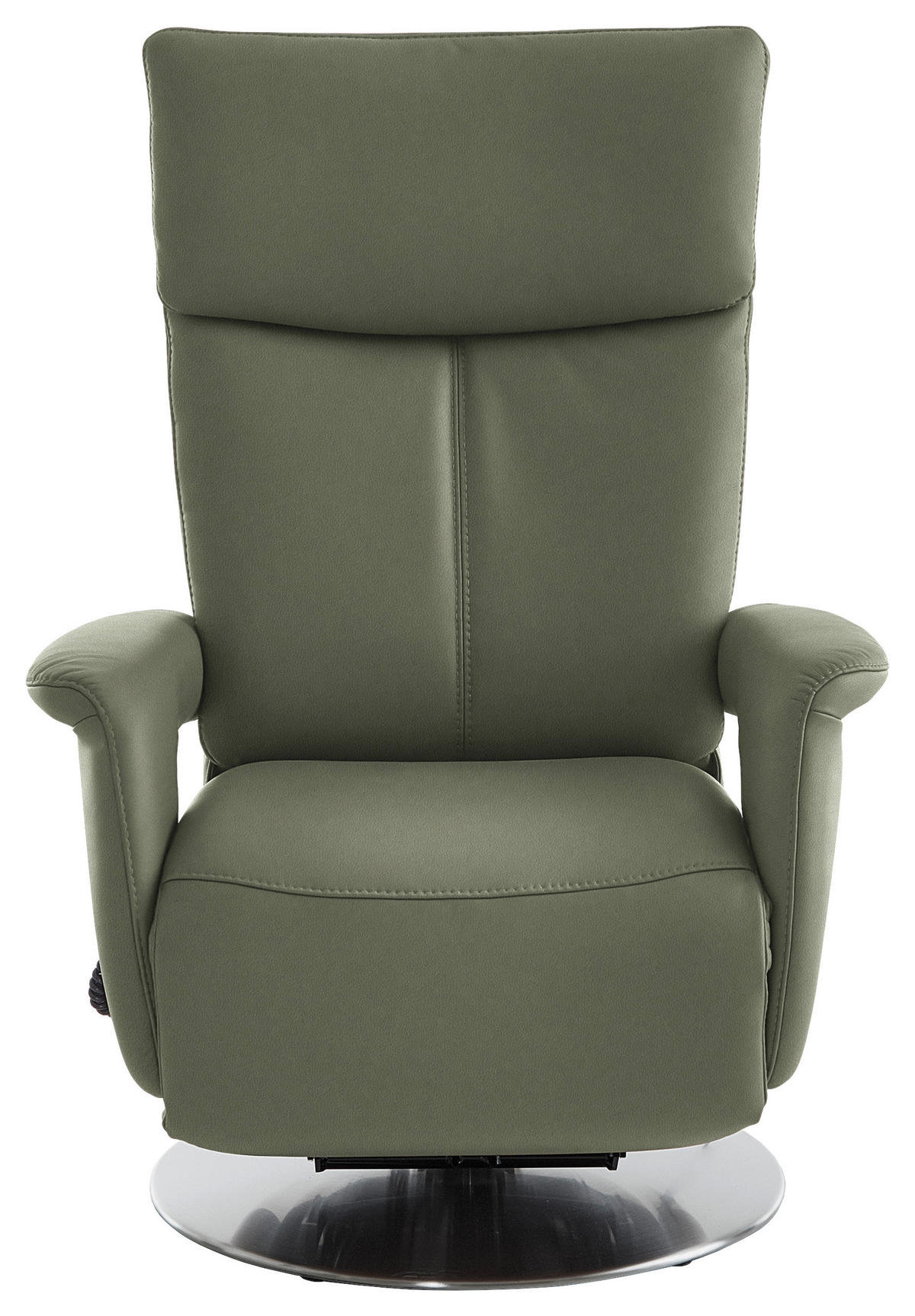 RELAXSESSEL in Leder Grün  - Edelstahlfarben/Grün, Design, Leder/Metall (78/112/85cm) - Cantus