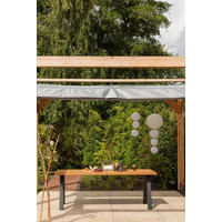 GARTENTISCH 210/81/75 cm Holz, Metall rechteckig  - Schwarz/Naturfarben, MODERN, Holz/Metall (210/81/75cm) - Livetastic
