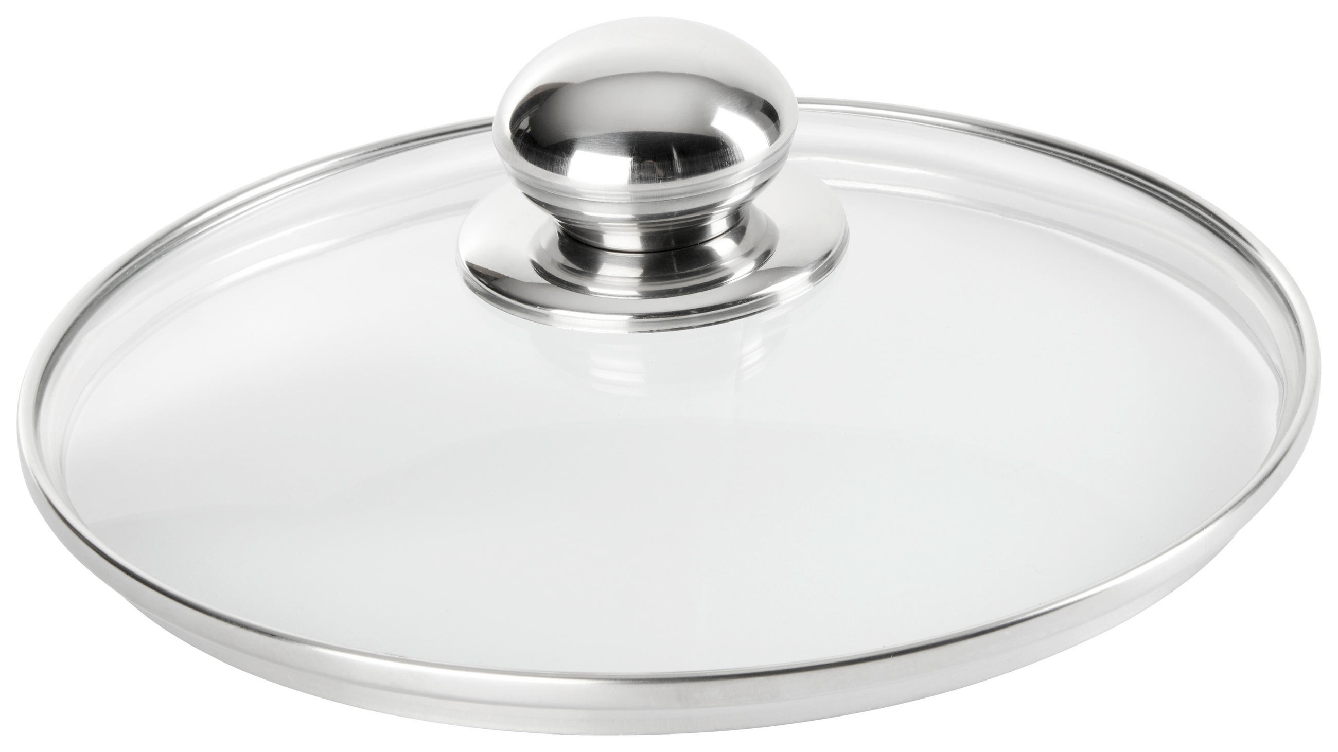 Capac De Oală 20 cm  - străveziu/culoare inox, Basics, sticlă/metal (20cm) - Homeware Profession.