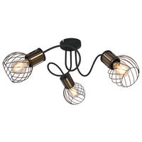 DECKENSTRAHLER - Goldfarben/Schwarz, Trend, Metall (60/60/24cm) - Globo