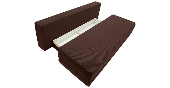 SCHLAFSOFA  mit Liegefunktion, Schlafen auf Sitzhöhe, Rücken echt Cord Braun  - Schwarz/Braun, KONVENTIONELL, Holz/Textil (196/96/103cm) - Carryhome