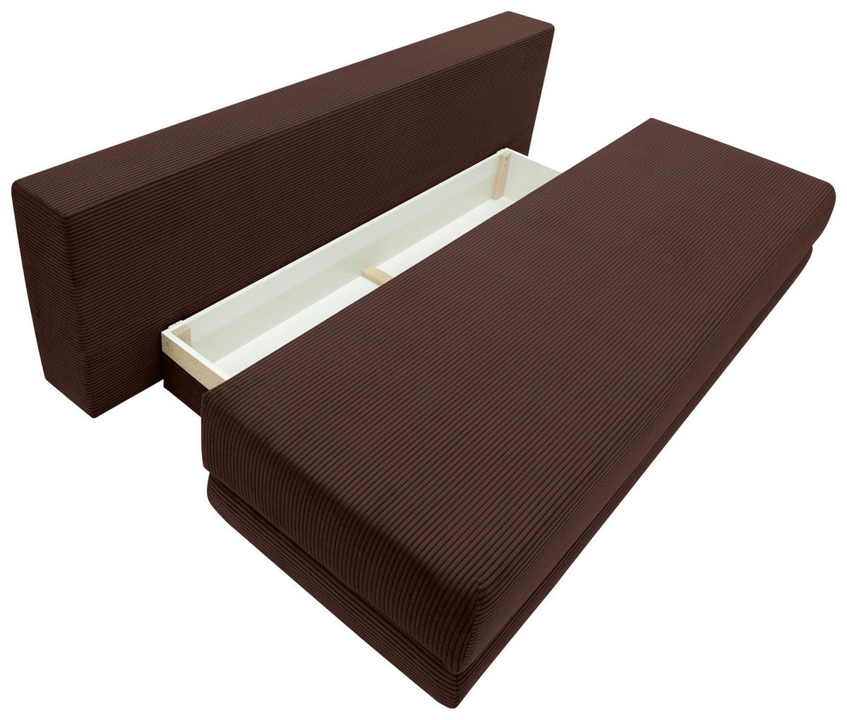SCHLAFSOFA  mit Liegefunktion, Schlafen auf Sitzhöhe, Rücken echt Cord Braun  - Schwarz/Braun, KONVENTIONELL, Holz/Textil (196/96/103cm) - Carryhome