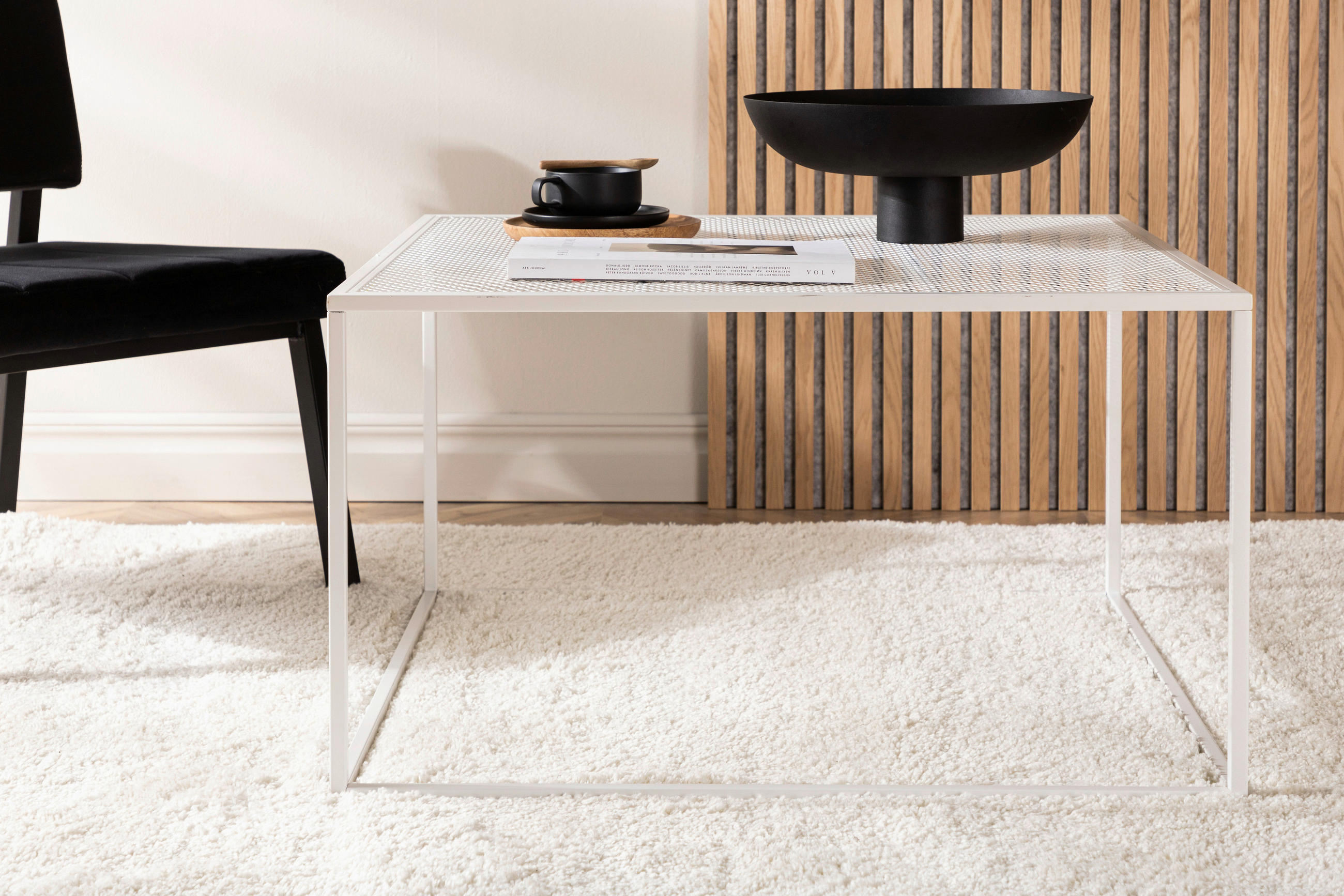 COUCHTISCH 80/80/45 cm quadratisch Weiß - Weiß, Design, Metall (80/80/45cm) - Livetastic