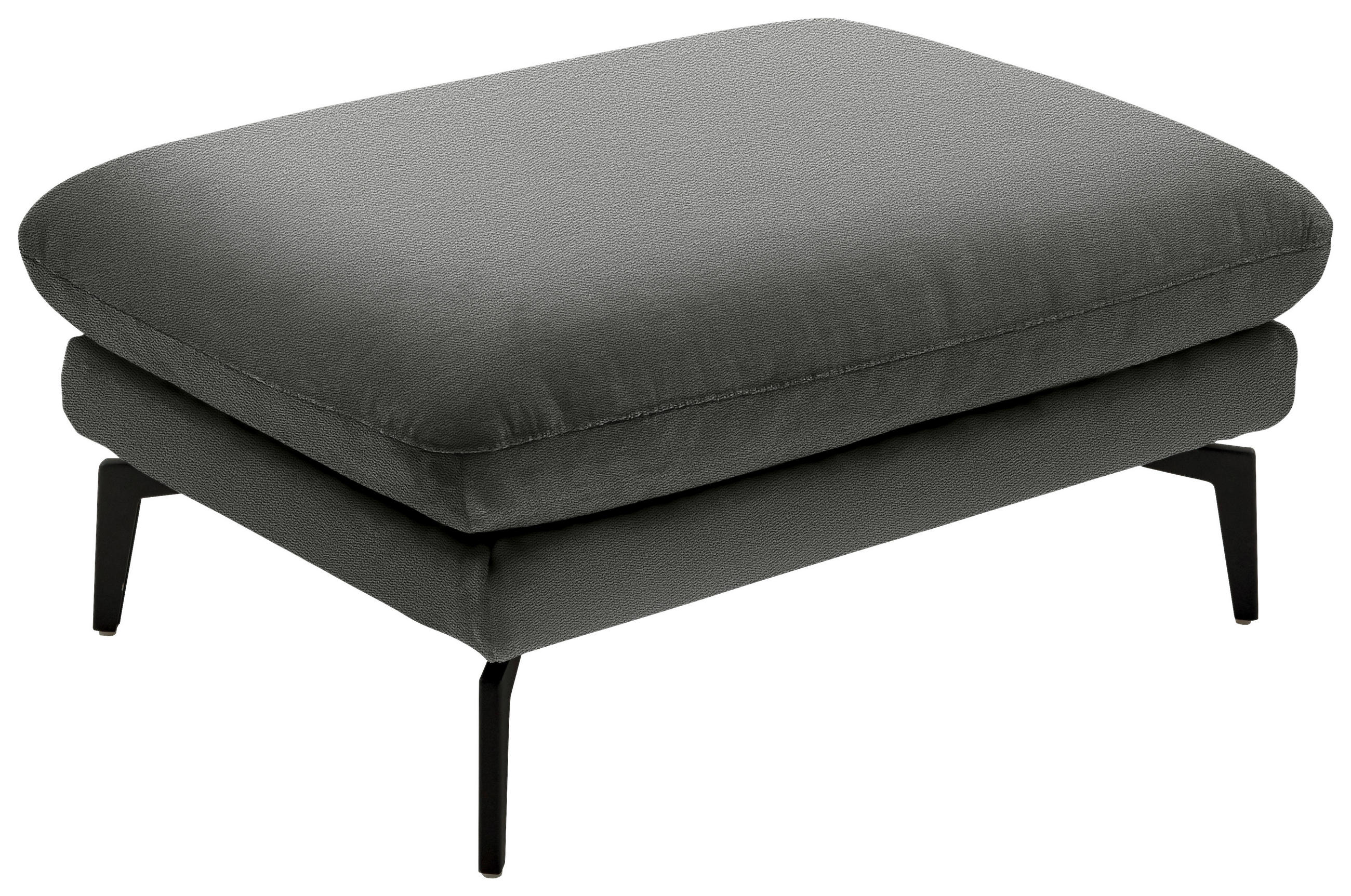 HOCKER in Textil Grau  - Schwarz/Grau, Design, Textil/Metall (94/45/68cm) - Beldomo System