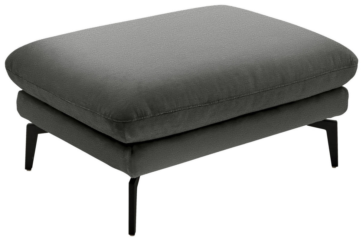 HOCKER in Textil Grau  - Schwarz/Grau, Design, Textil/Metall (94/45/68cm) - Beldomo System