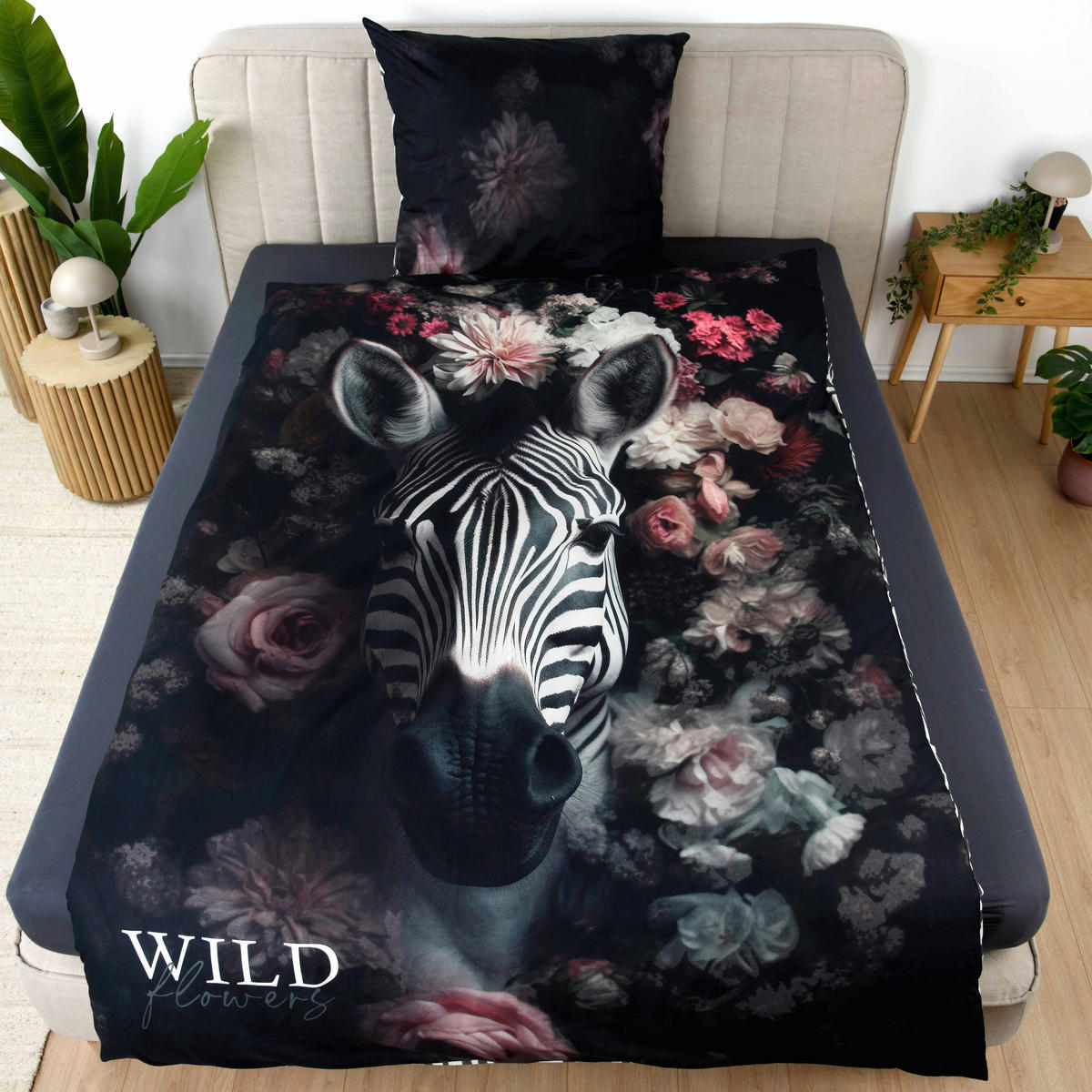 JUGENDBETTWÄSCHE Wild Flowers Renforcé 135/200 cm  - Multicolor, Design, Textil (135/200cm) - Herding