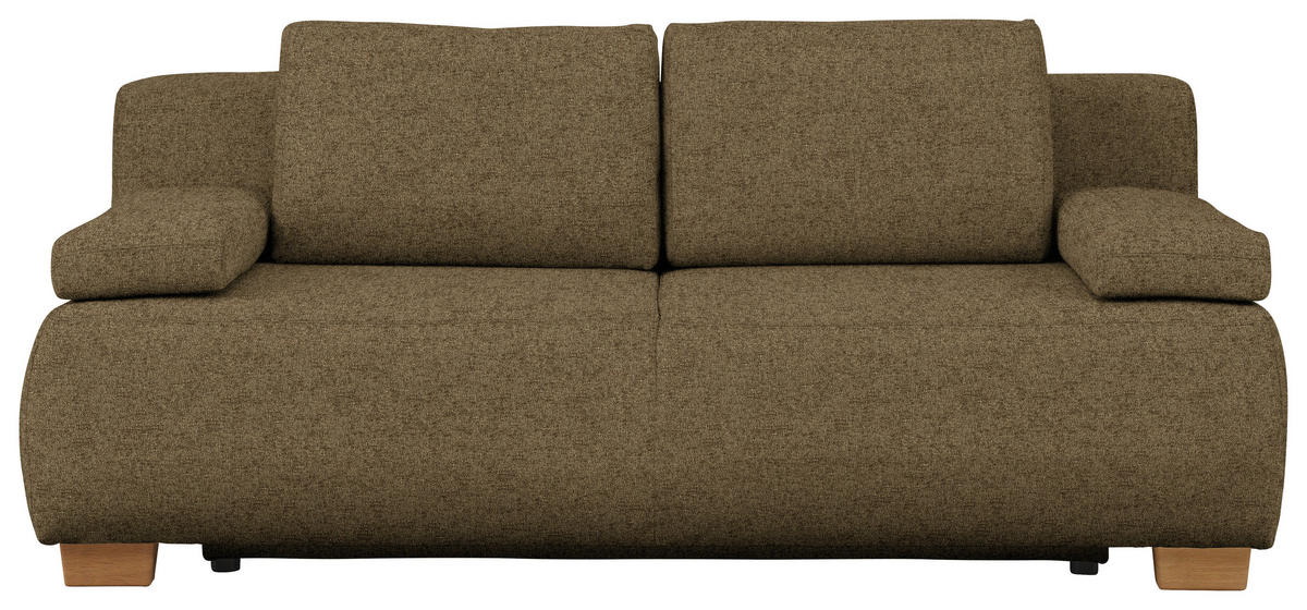 BOXSPRINGSOFA  in Webstoff Hellgrün Skandinavisch  - Naturfarben/Hellgrün, MODERN, Holz/Textil (205/93/108cm) - Venda