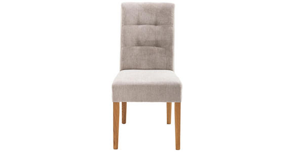 STUHL Webstoff Beige - Eichefarben/Beige, KONVENTIONELL, Holz/Textil (48/95/61cm) - Carryhome