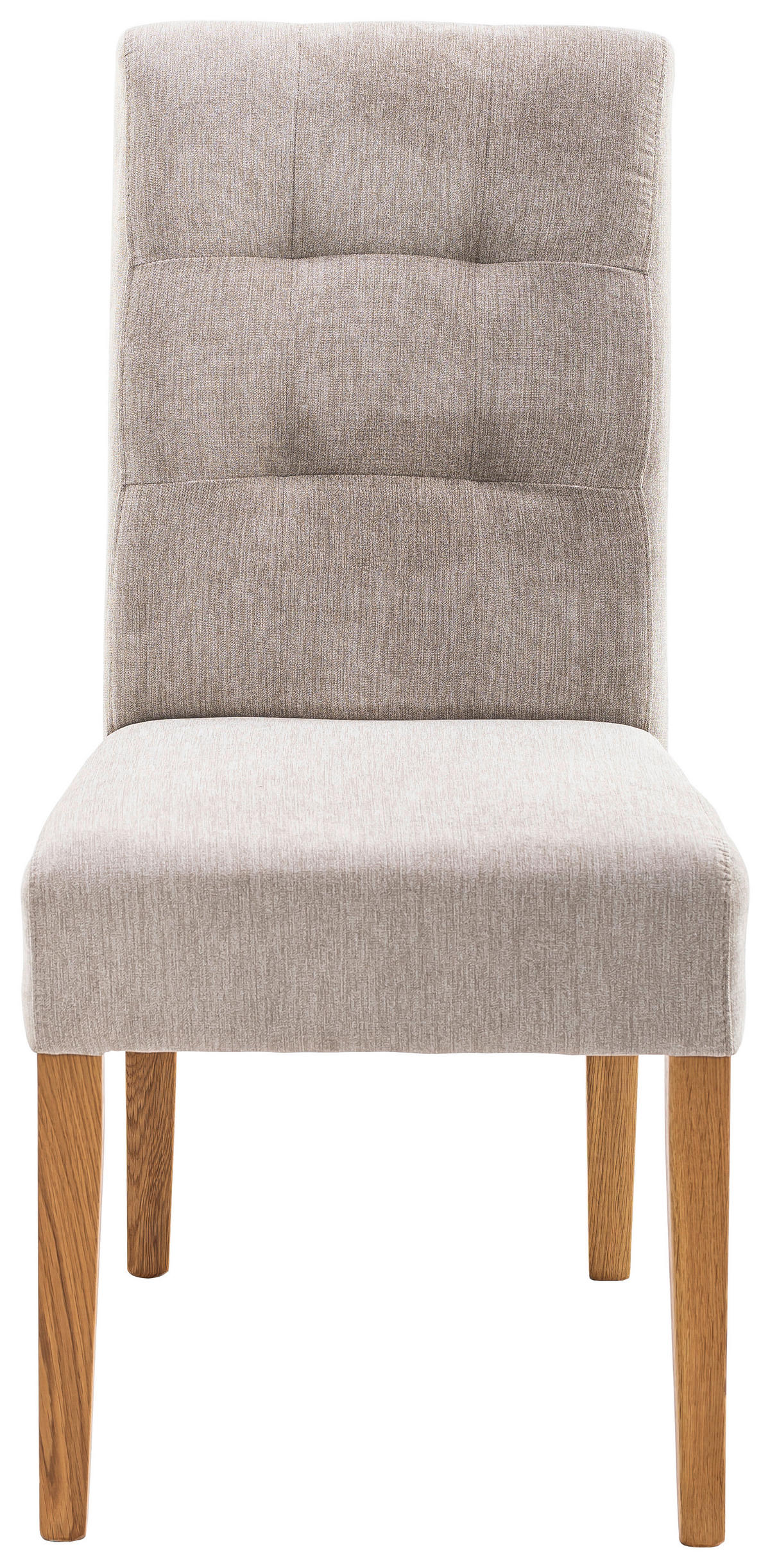 STUHL Webstoff Beige  - Eichefarben/Beige, KONVENTIONELL, Holz/Textil (48/95/61cm) - Carryhome