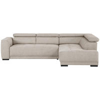 ECKSOFA Ottomane rechts, Eckteil  Greige Struktur  - Greige/Schwarz, Design, Kunststoff/Textil (284/205cm) - Xora