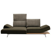 ECKSOFA in Flachgewebe Grün, Olivgrün  132/240 cm  - Chromfarben/Olivgrün, Design, Holz/Textil (132/240cm) - Koinor