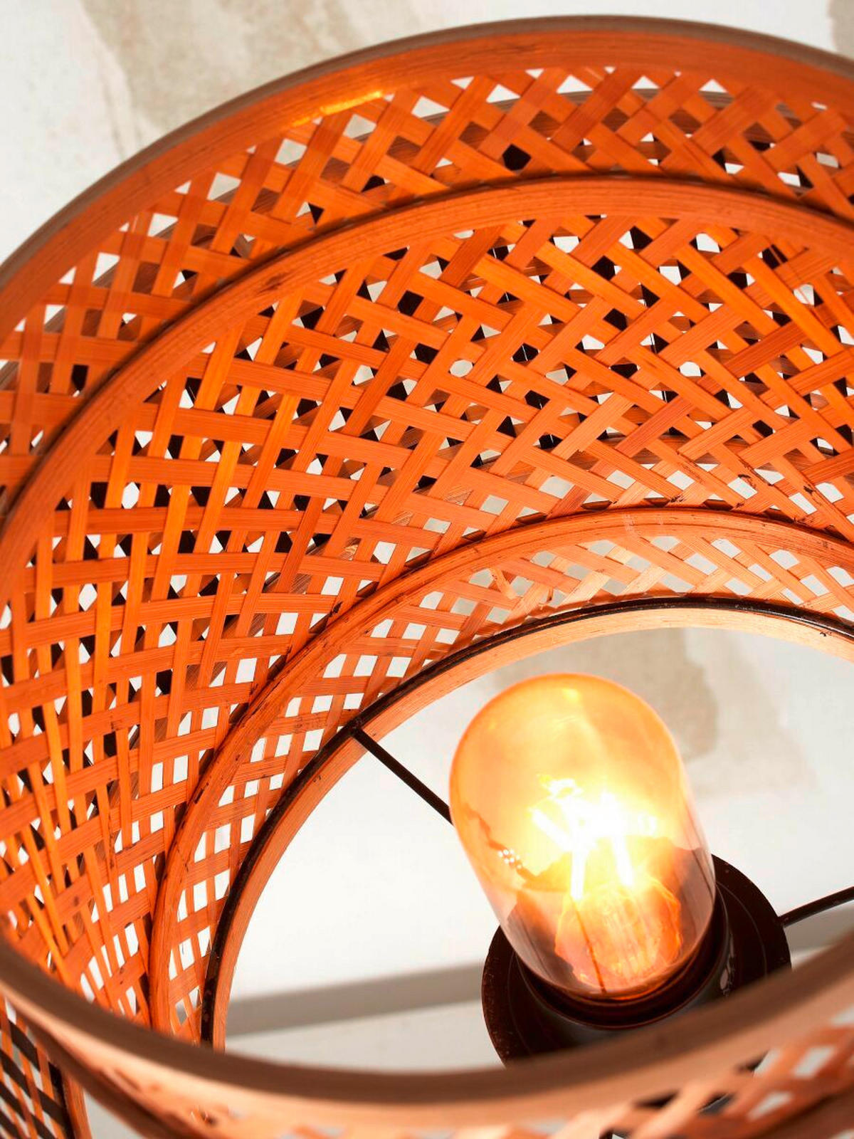 STEHLEUCHTE 25/130 cm    - Schwarz/Naturfarben, Trend, Holz (25/130cm) - Good & Mojo