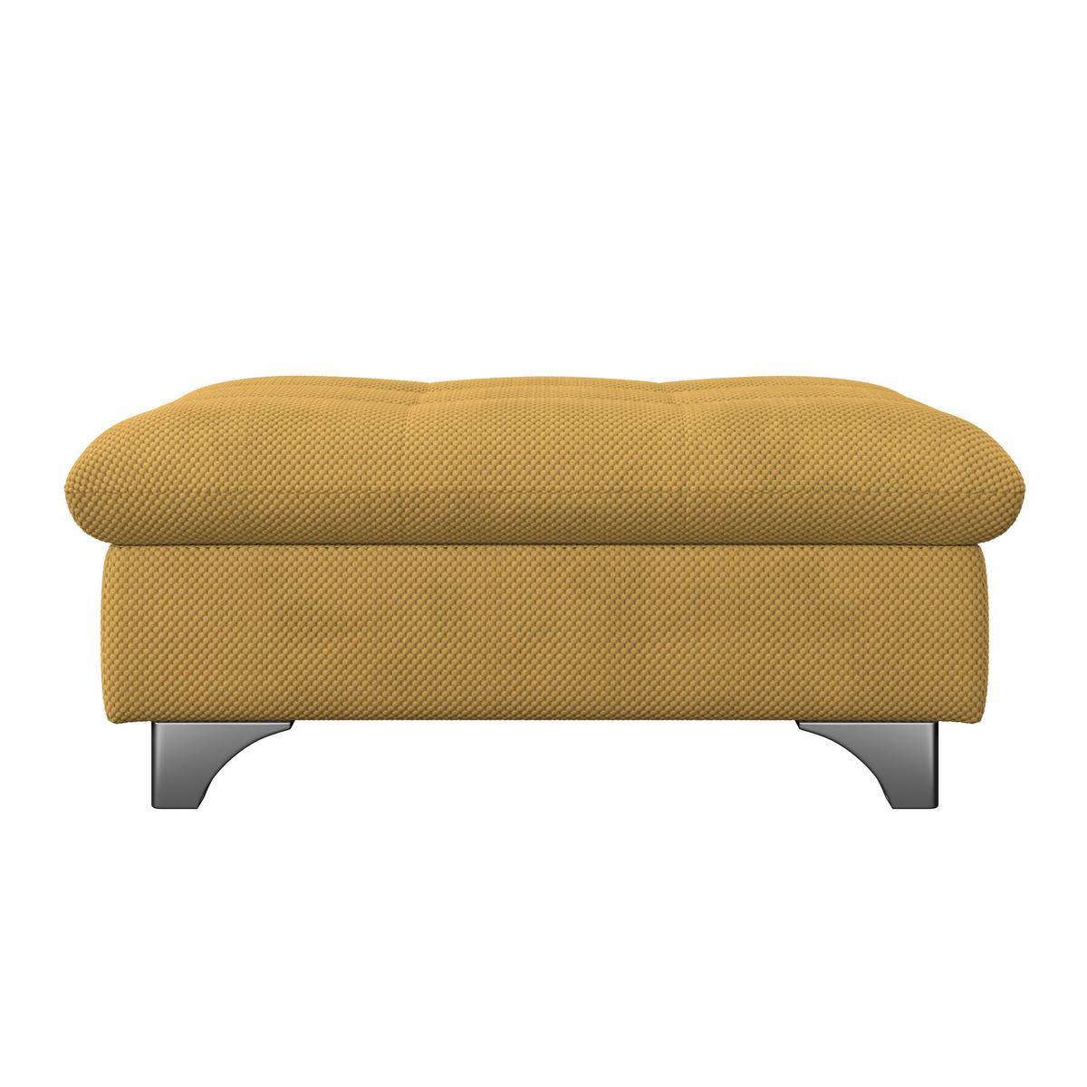 HOCKER Chenille Senfgelb  - Chromfarben/Senfgelb, KONVENTIONELL, Textil/Metall (108/46/108cm) - Livetastic