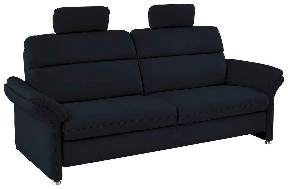 3-SITZER-SOFA in Echtleder Dunkelblau  - Alufarben/Dunkelblau, Konventionell, Leder/Metall (228/96/92cm) - Beldomo Premium