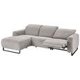 ECKSOFA in Cord Grau  - Schwarz/Grau, KONVENTIONELL, Textil/Metall (180/266cm) - Hom`in