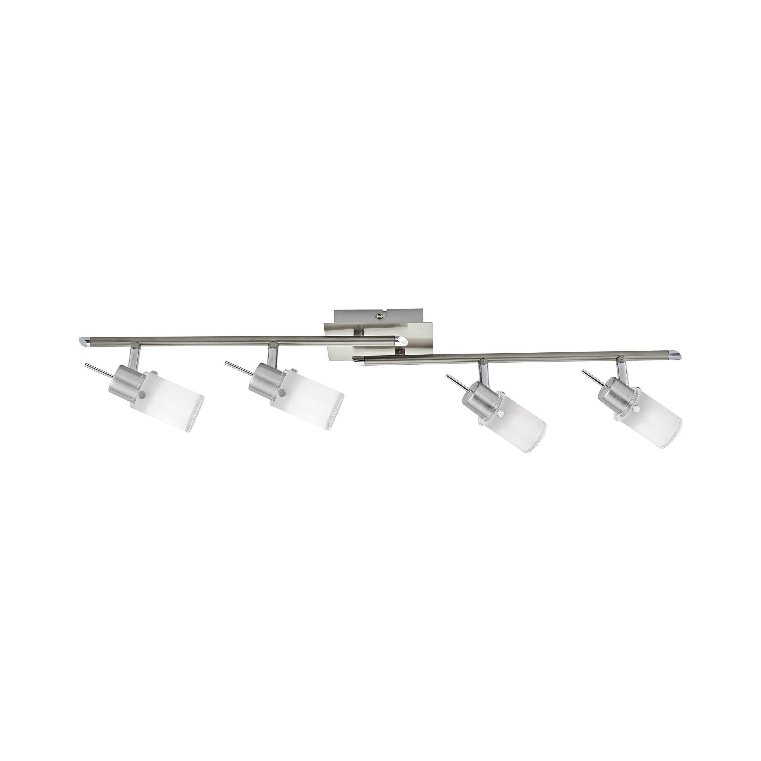 LED-STRAHLER 82/24/19 cm   - Weiß/Nickelfarben, KONVENTIONELL, Glas/Metall (82/24/19cm) - Novel