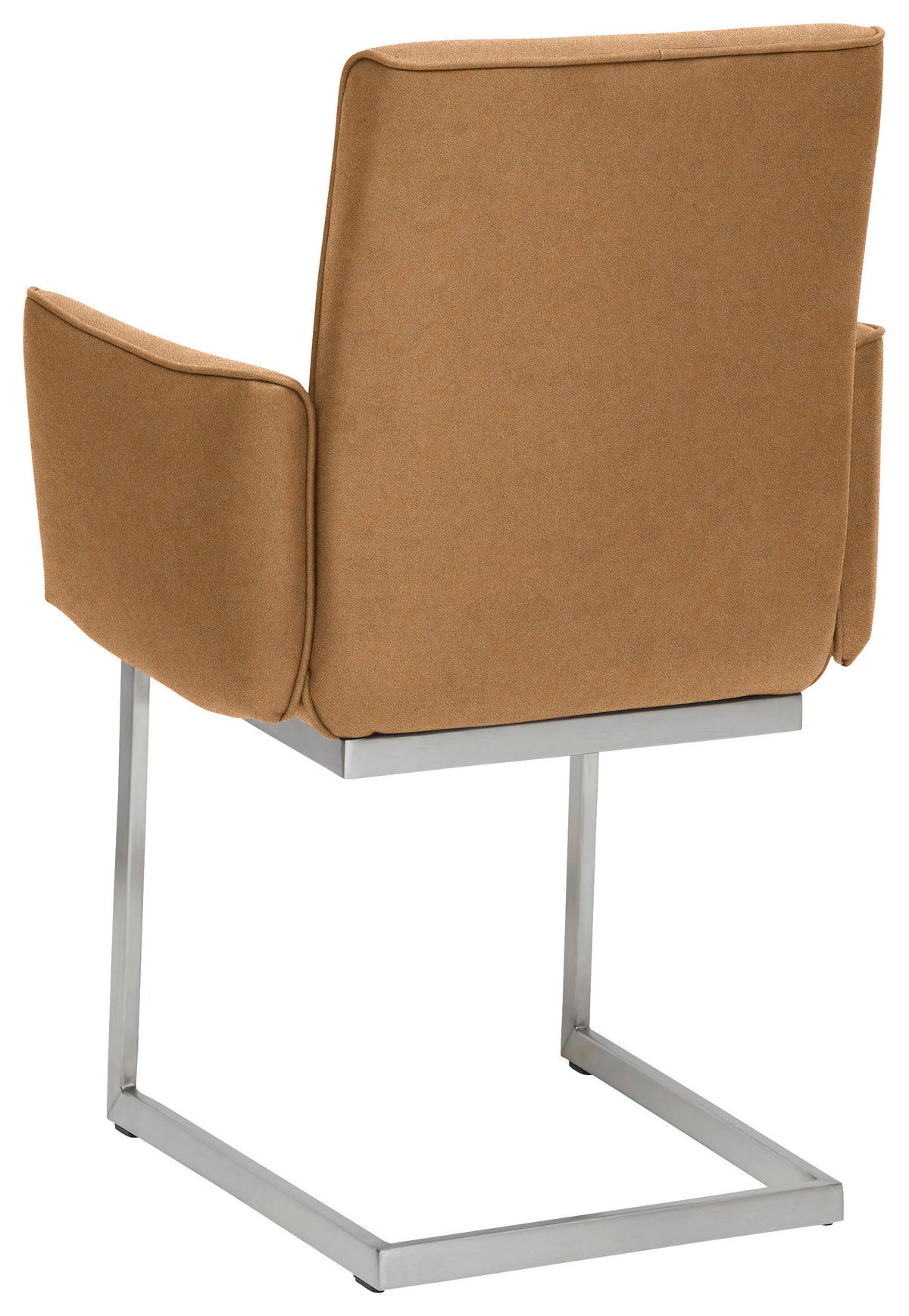 ARMLEHNSTUHL  in Stahl Mikrofaser  - Edelstahlfarben/Cognac, Design, Holzwerkstoff/Textil (63/91/60cm) - Dieter Knoll